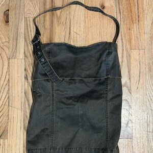 Zara Green Canvas halter Top with Buckles
